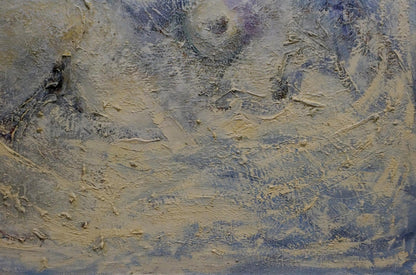Abstract impasto oil portrait of female figure Resakov in earthy tones