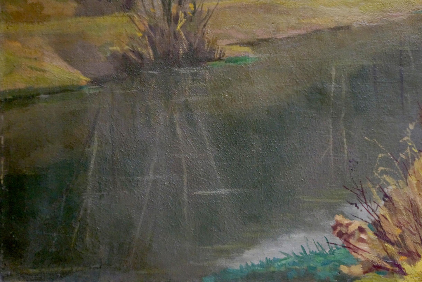 Oil painting of calm river landscape by Konstantinov Victor Sergeevich