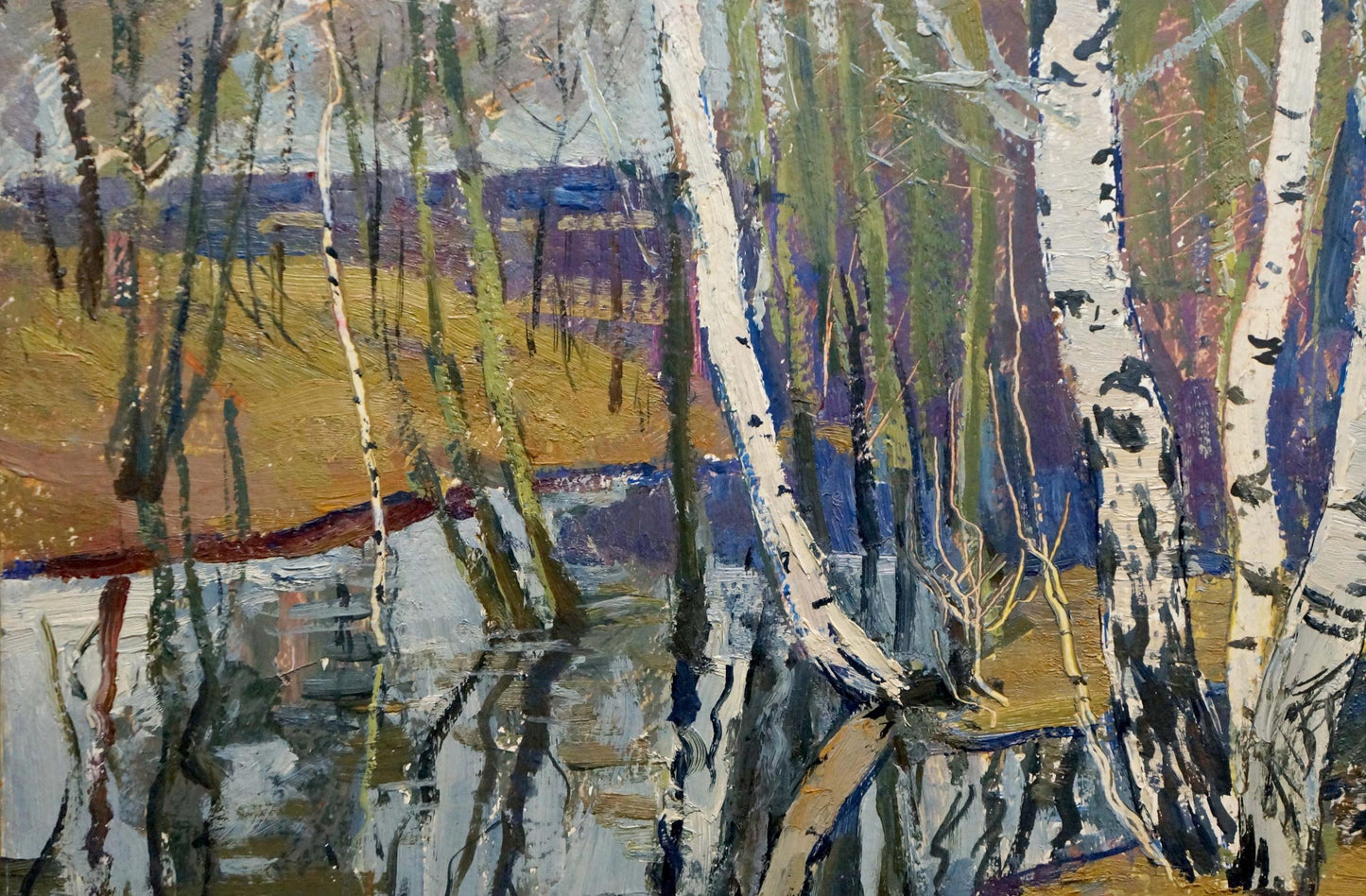Oil painting Birches by the water by Shepetovsky Vitaly Yakovlevich