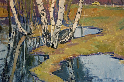 Oil painting Birches by the water by Shepetovsky Vitaly Yakovlevich
