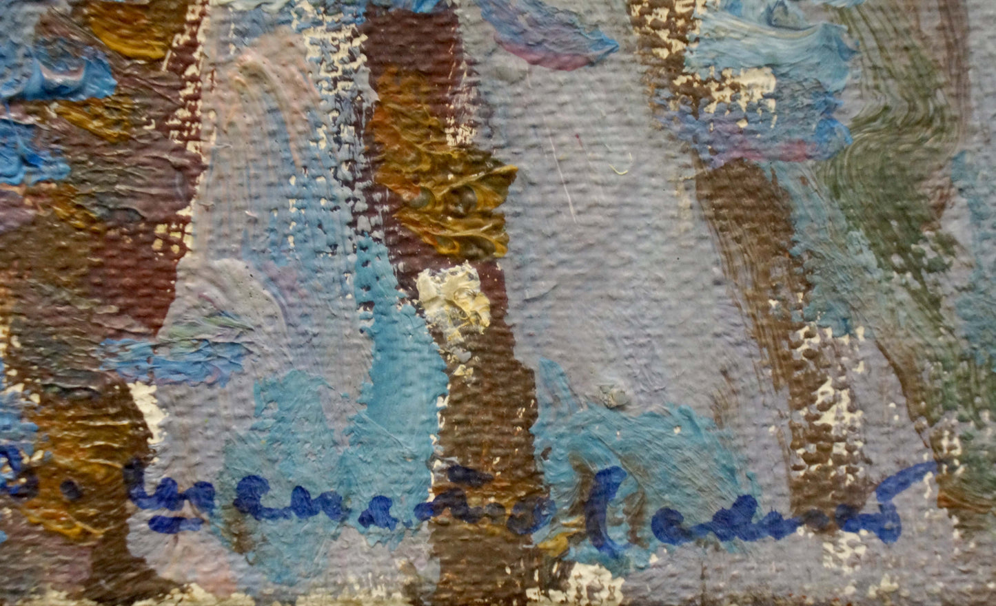 Oil painting After the Rain by Shepetovsky Vitaly Yakovlevich, impasto blue and gold
