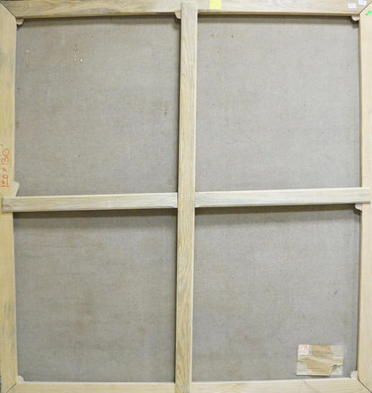 Back of light wood canvas stretcher frame for Evening landscape by Zlyden Yuri Fedorovich