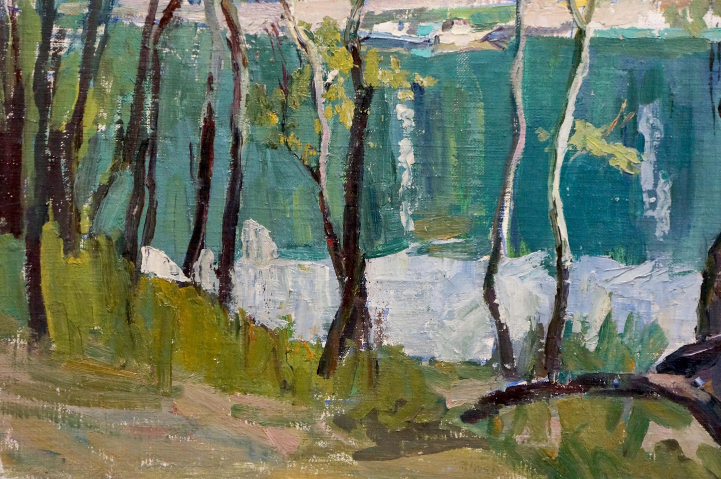 Oil painting of river landscape forest by Panich Igor Vasilievich
