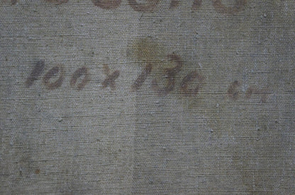 Gray textured fabric with subtle woven pattern on Alexander Petrovich Bykov autumn oil painting