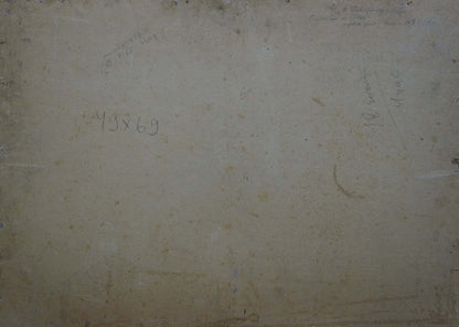 Back of beige textured canvas by Pavlyuchenko Vladimir Autumn landscape with pencil markings
