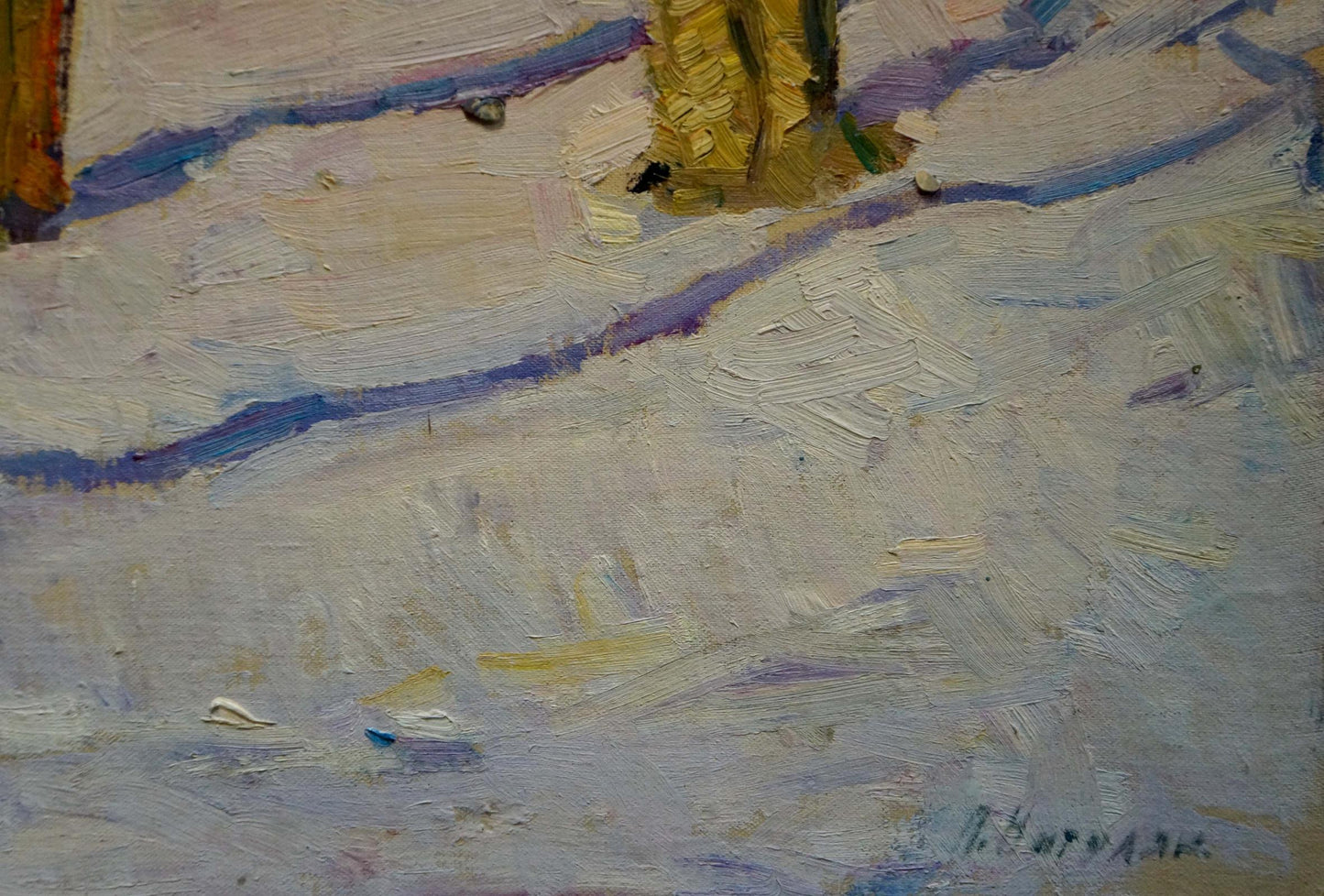 Textured impressionistic oil painting of snowy Winter park by Nagulyak Petr Ivanovich