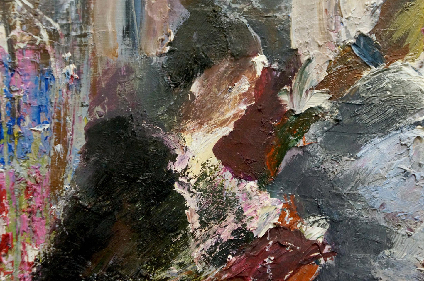 Textured impasto oil portrait of people by Klimenko Alexander Ivanovich