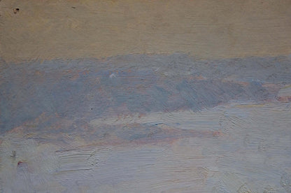 Oil painting Fog by Naumova Tamara Sergeevna, textured beige-gray-lavender bands