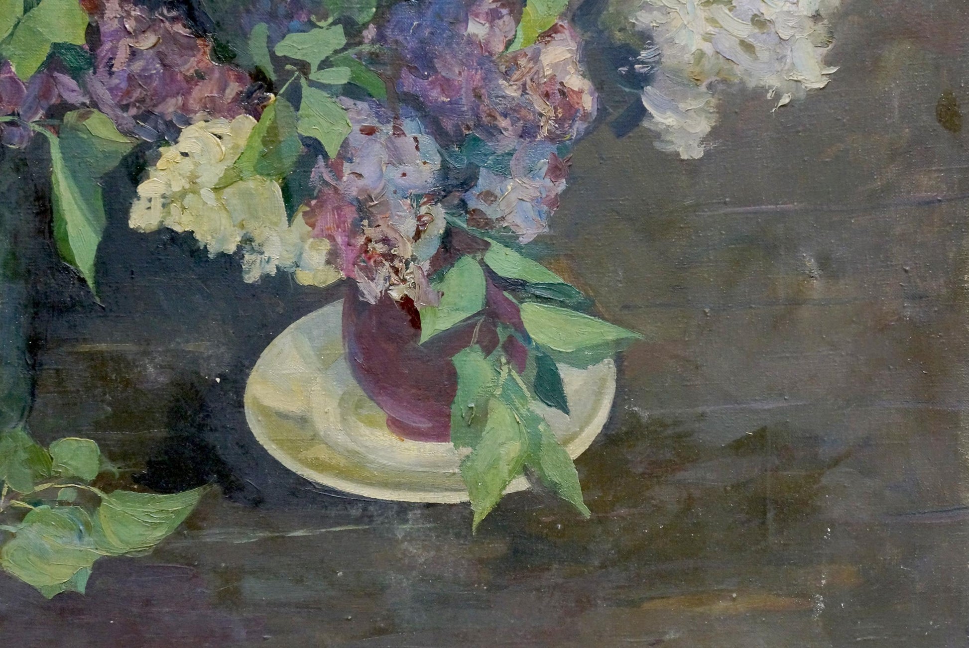 Oil painting of two lilac bouquets by Alexander Kerzhner