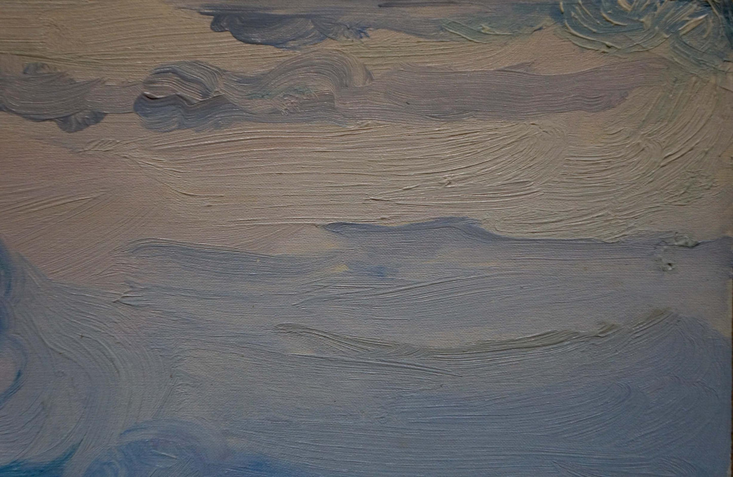 Oil painting Its a nasty day by Tkachenko Valentin Yakovlevich, textured cloudy sky