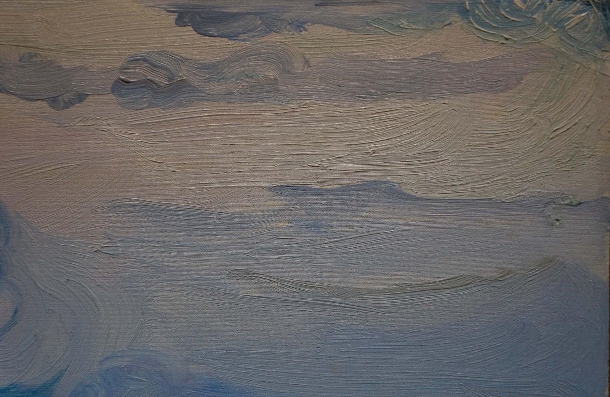 Oil painting Its a nasty day by Tkachenko Valentin Yakovlevich, textured cloudy sky