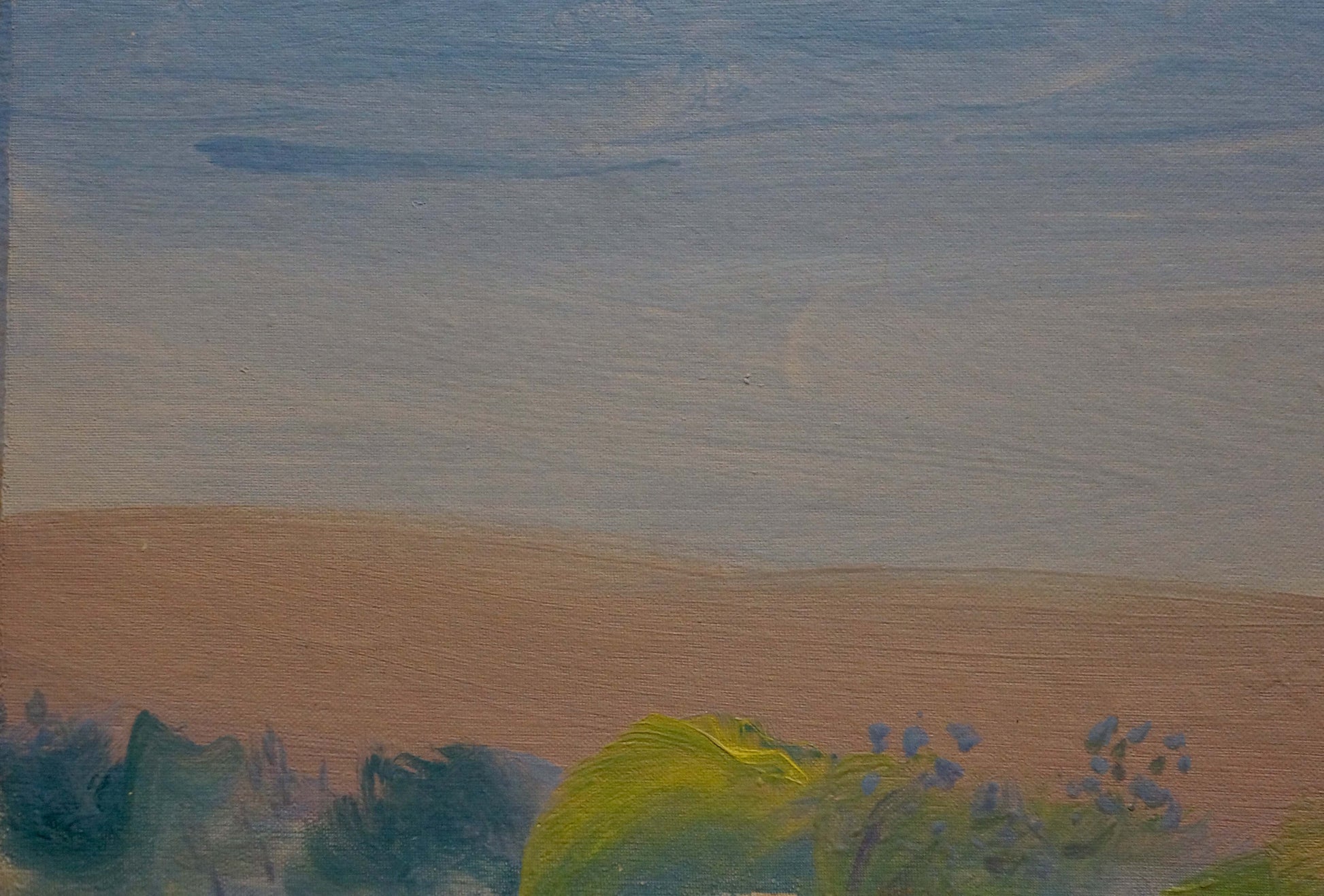Oil painting by Tkachenko Valentin Yakovlevich: impressionistic hillside landscape
