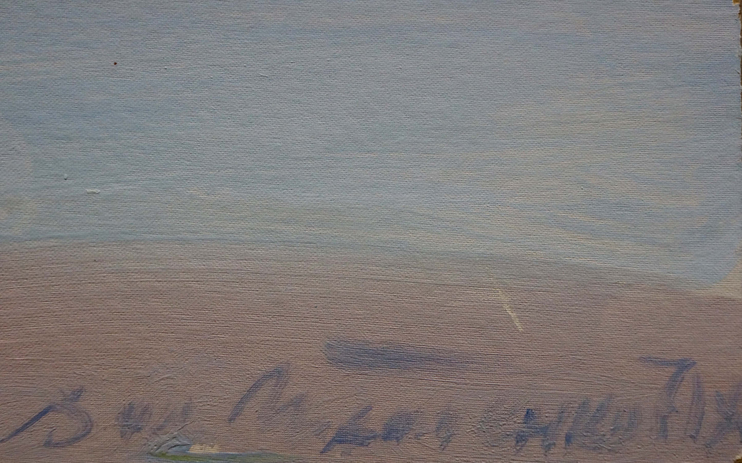 Soft blue beige oil painting of Tkachenko Valentin Yakovlevich seascape