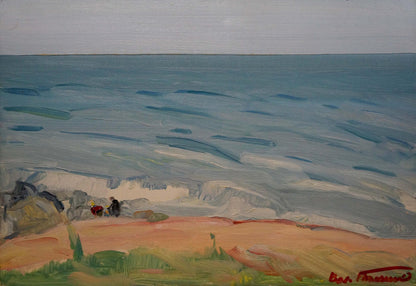 Serene sea shore oil painting by Tkachenko Valentin Yakovlevich