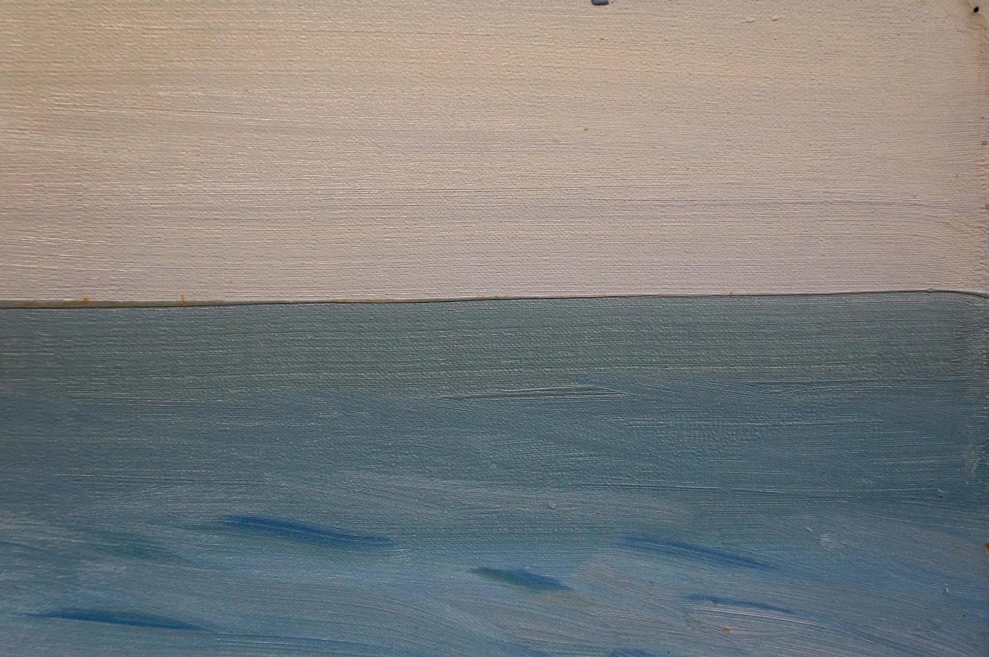 Oil painting Sea shore by Tkachenko Valentin Yakovlevich, serene split horizon