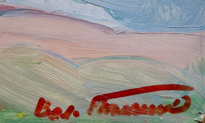 Oil painting of sea shore by Tkachenko Valentin Yakovlevich with red signature
