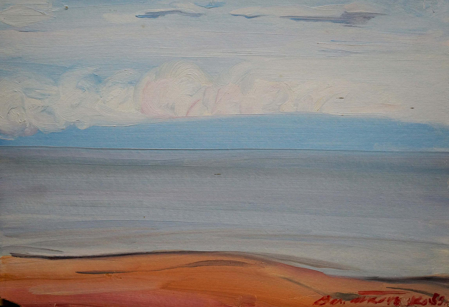 Serene sea landscape oil painting by Tkachenko Valentin Yakovlevich