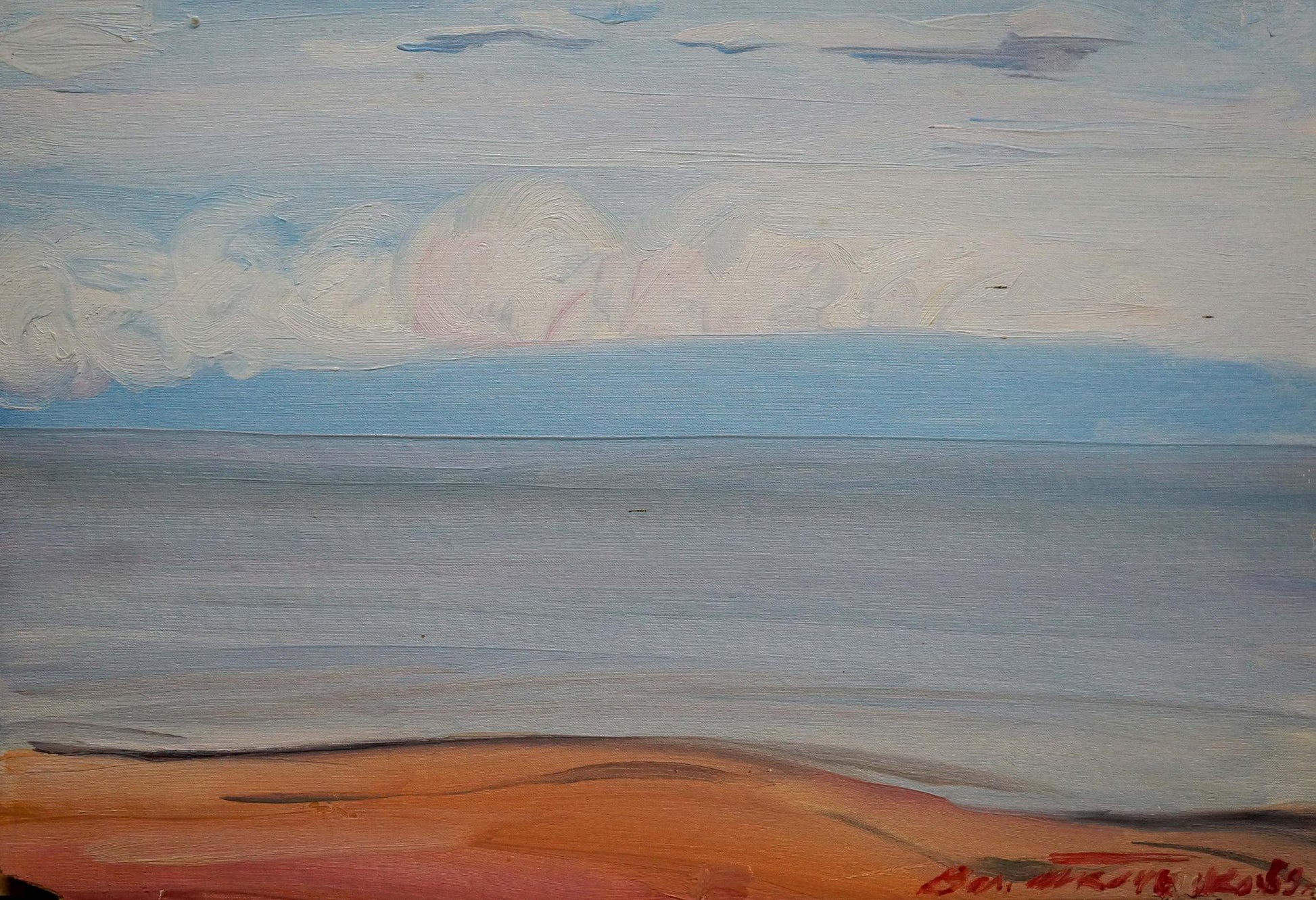 Serene sea landscape oil painting by Tkachenko Valentin Yakovlevich