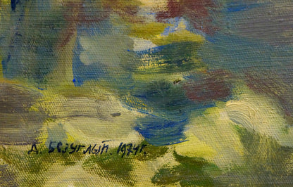 Abstract expressionist oil painting Fog has fallen by Bezugly Daniil Ivanovich