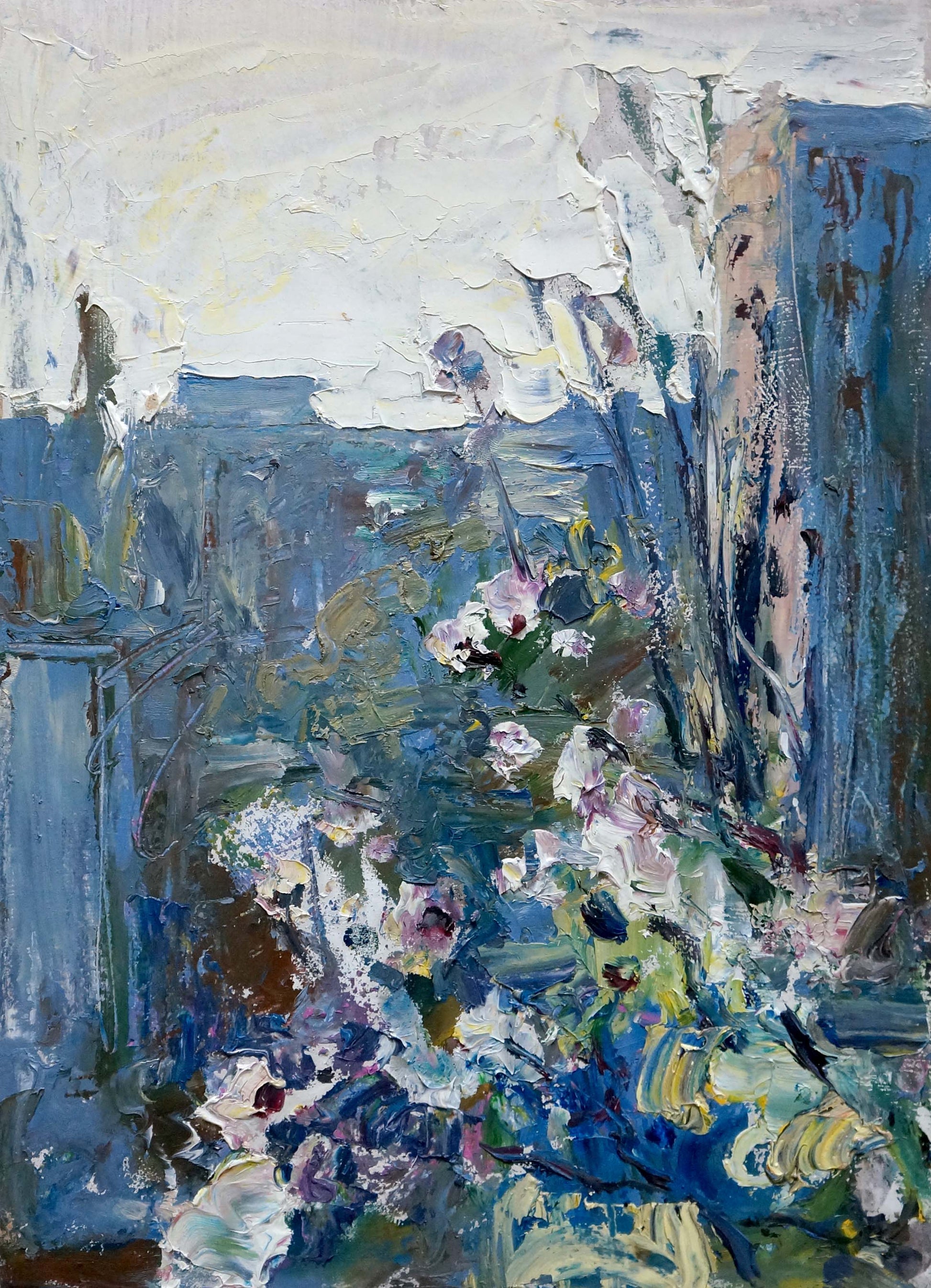 Abstract expressionist oil painting of city view by Klimenko Alexander Ivanovich
