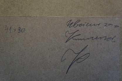 Handwritten inscription on back of Klimenko Alexander Ivanovich city view oil painting