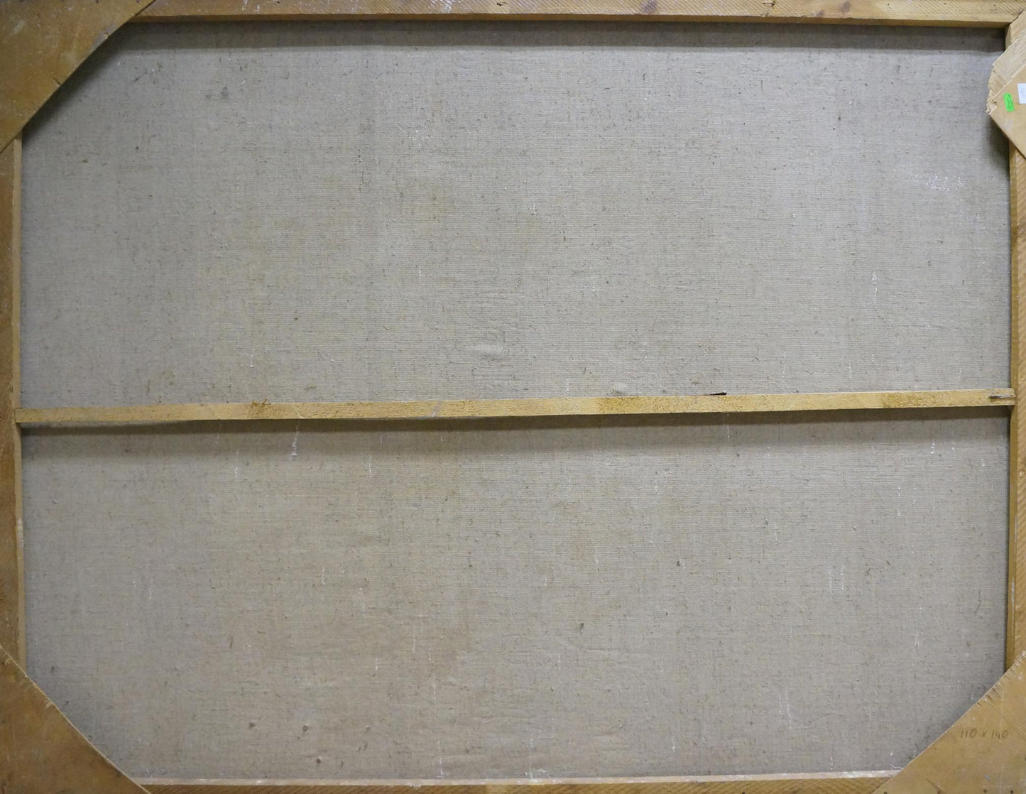 Back of oil painting Nature by Korostelev Vladimir Alexandrovich, beige linen and wood frame