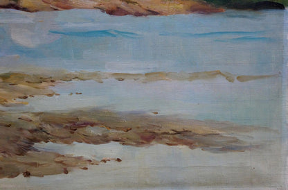 Textured oil painting of serene coastal landscape by Bokshay Joseph Iosifovich