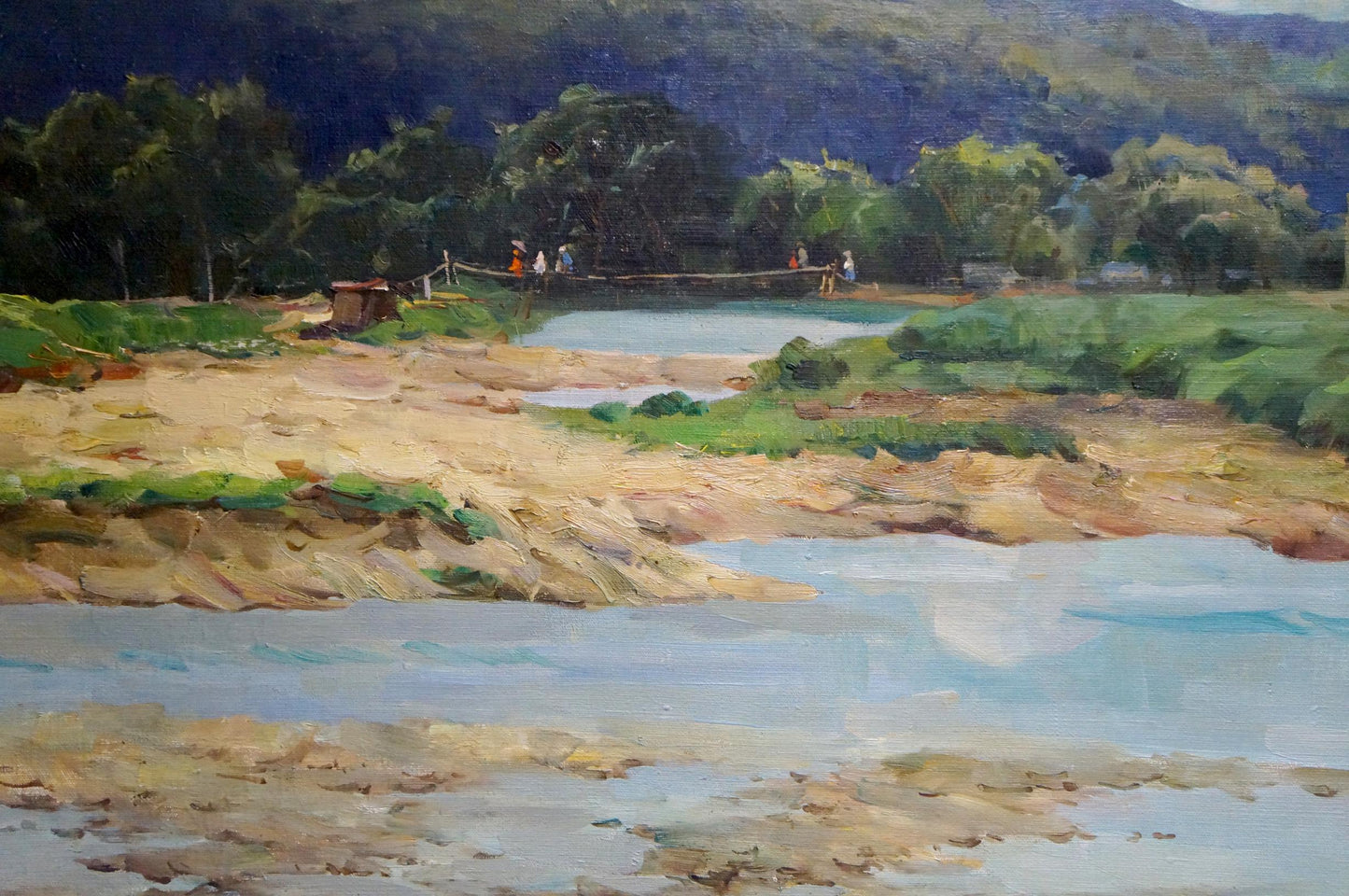 Serene oil painting by Bokshay Joseph Iosifovich of river landscape