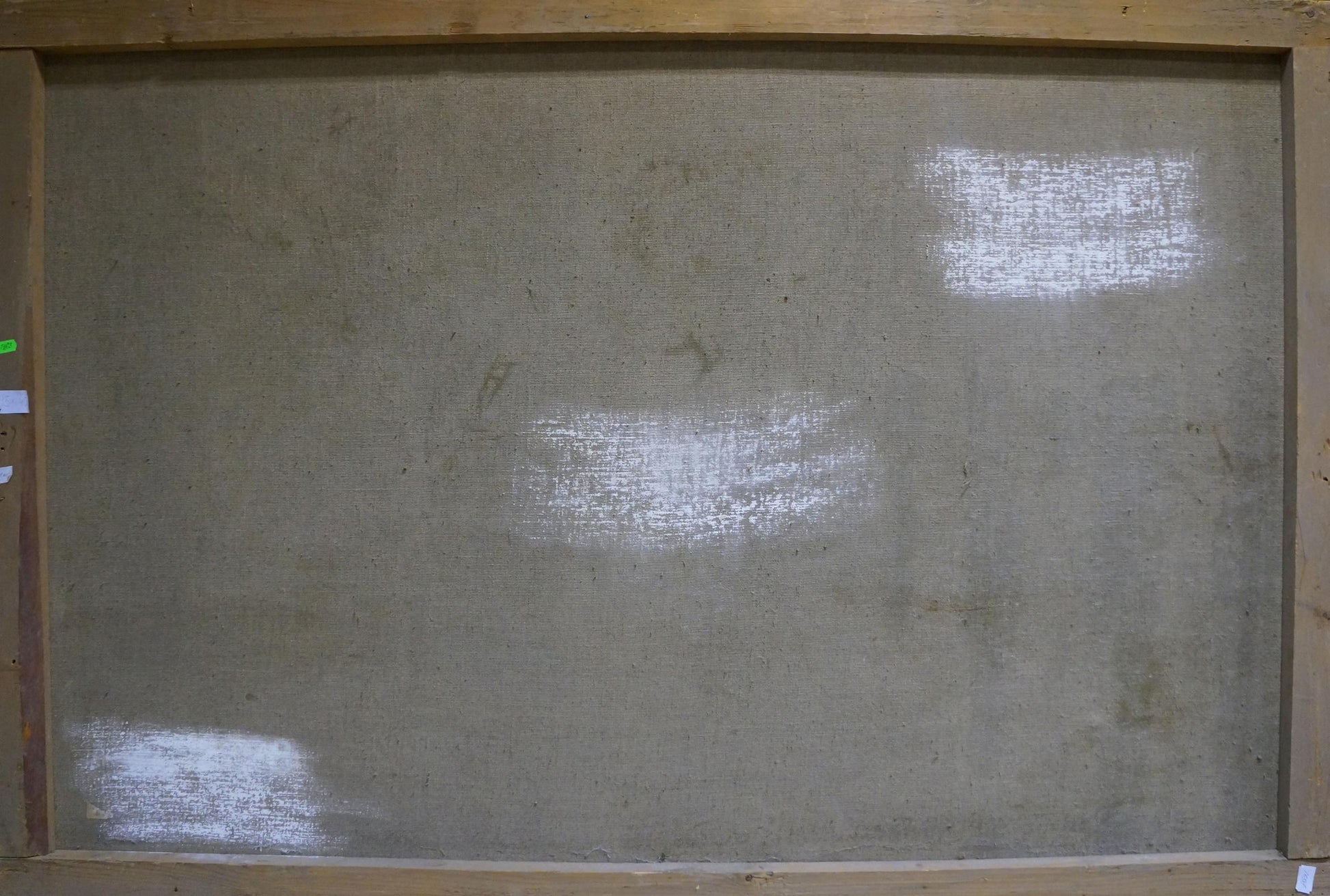 Back of Oil painting Landscape by Bokshay Joseph Iosifovich, beige textured canvas, wood frame