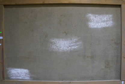 Back of Oil painting Landscape by Bokshay Joseph Iosifovich, beige textured canvas, wood frame