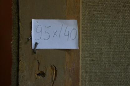 Back of Oil painting Landscape Bokshay Joseph Iosifovich with 95x140 note on wood