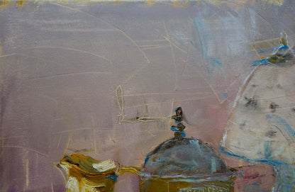Oil painting Still life by Hadeev Valery Alexandrovich: gray gold abstract vase