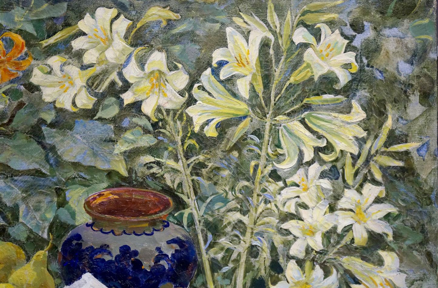 Blue and white ceramic vase by Bondarenko Svetlana Vladimirovna