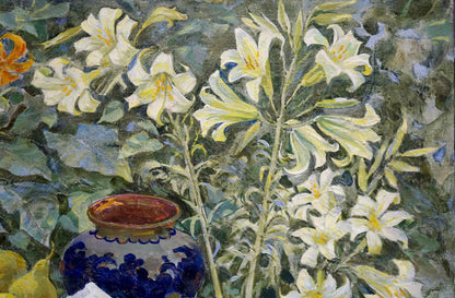Blue and white ceramic vase by Bondarenko Svetlana Vladimirovna