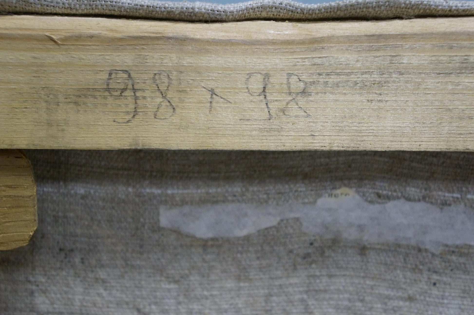 Back of Oil painting Fruit bench by Bondarenko Svetlana Vladimirovna with 98 x 92 measurements on light wooden beam
