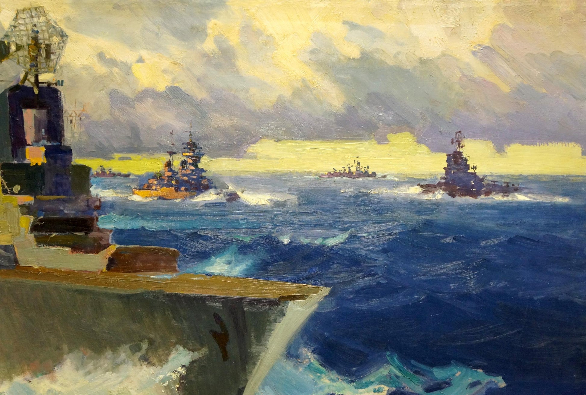 Oil painting of warships by Filippov Konstantin Fedotovich