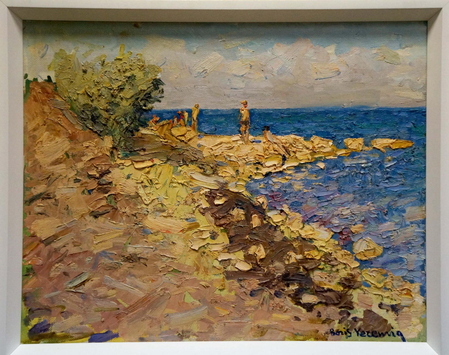 Oil painting Sea shore by Eremin Boris Alexandrovich, coastal cliffs scene