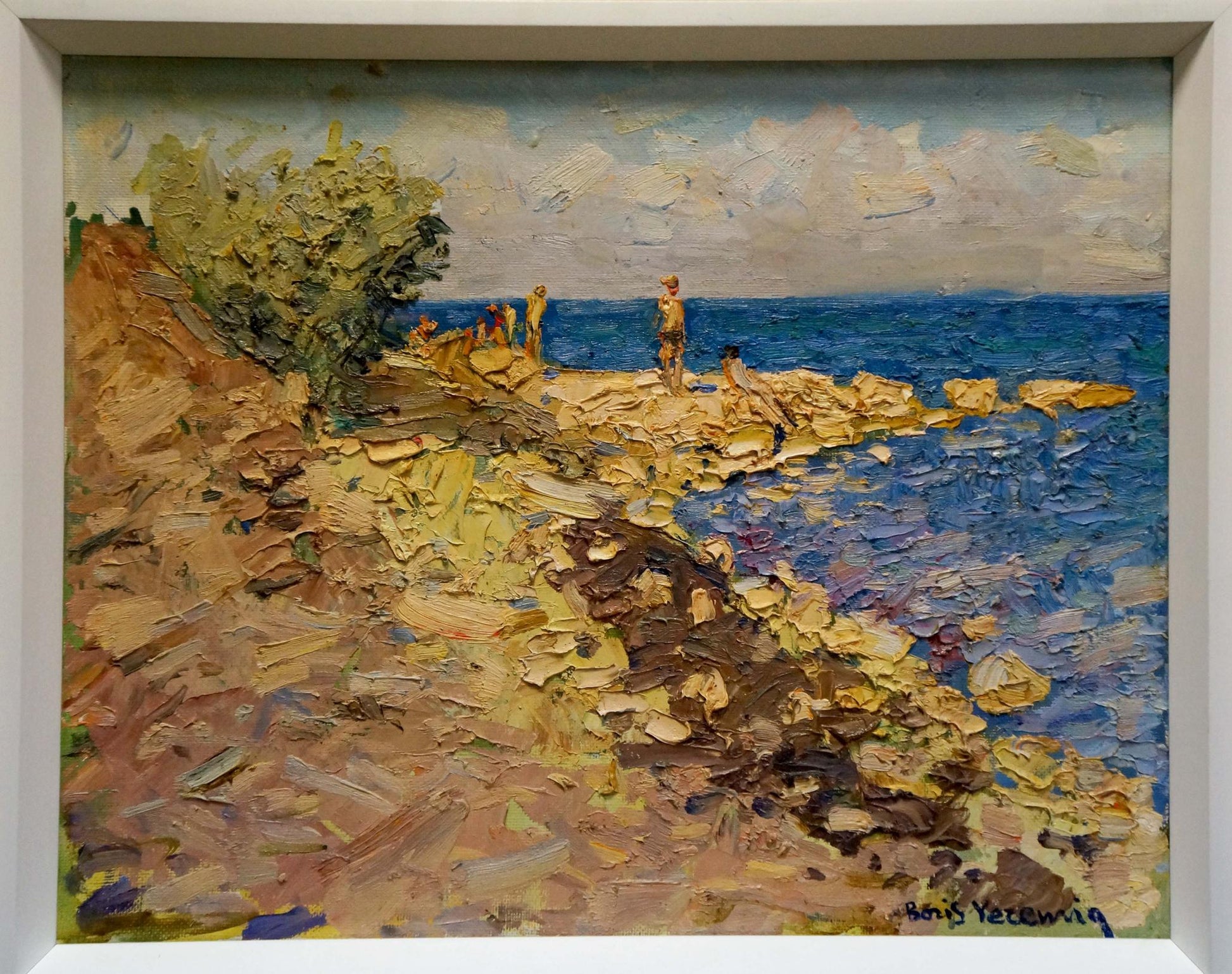 Oil painting Sea shore by Eremin Boris Alexandrovich, coastal cliffs scene