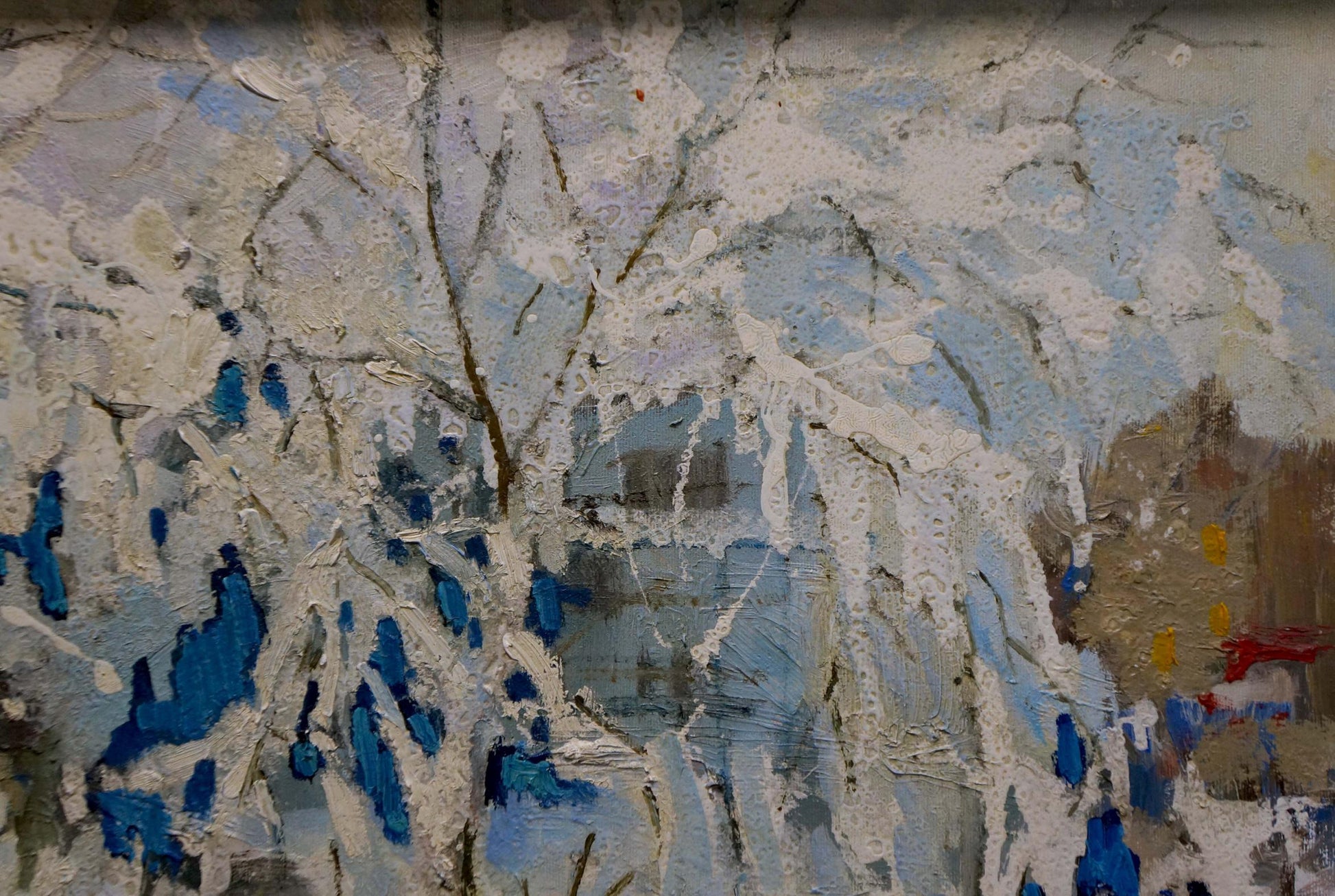 Oil painting by Semykina Lyudmila Nikolaevna: impressionistic snow-covered branches