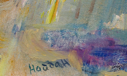 Abstract oil painting Still life by Natalia Naida Kapulovska in blue hues