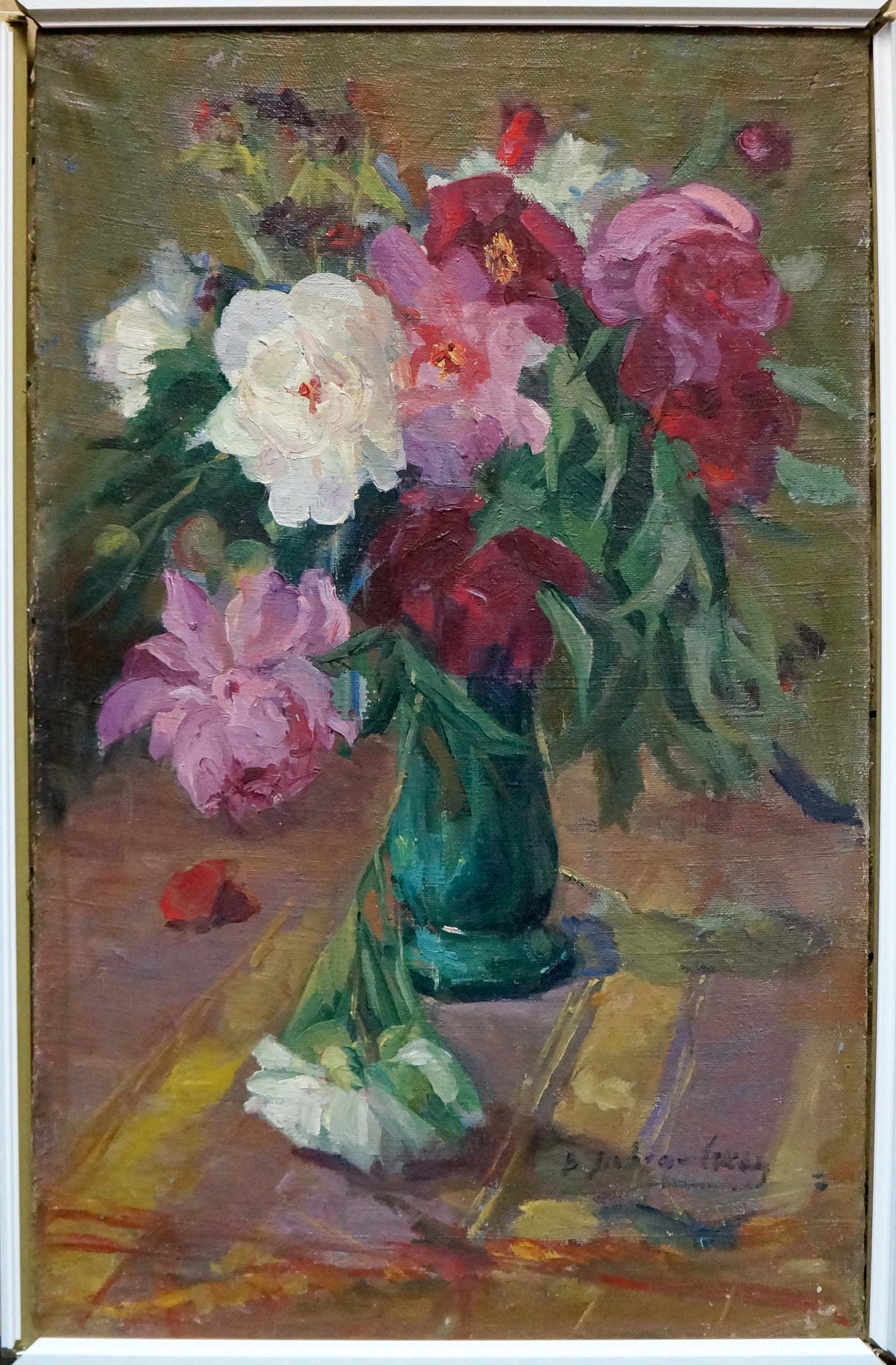 Oil painting Morning bouquet of flowers Vera Dovgalevskaya