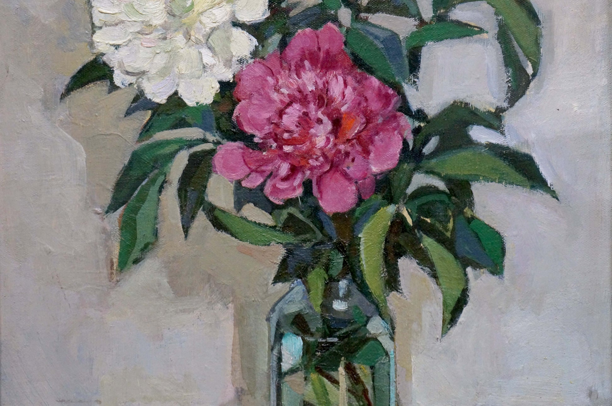 Nikolay Ivanovich Buryachok portrayed a bouquet of flowers in oil