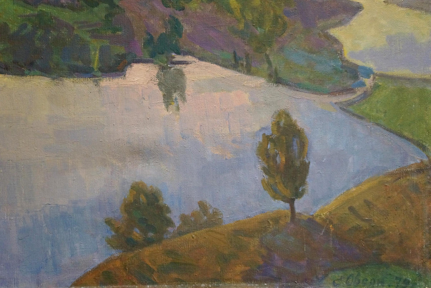 Serene impressionistic oil landscape by Ovsyannikova Evgenia Ivanovna