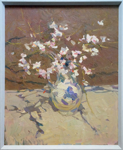 Oil painting Almond by Nagulyak Petr Ivanovich with floral vase bouquet