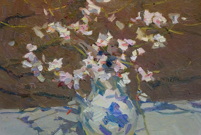 Oil painting Almond by Nagulyak Petr Ivanovich with floral vase