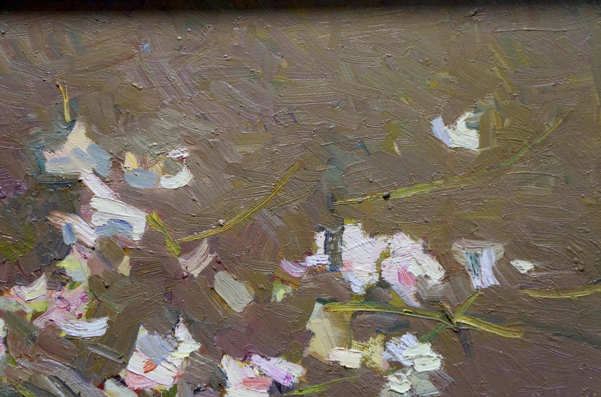 Oil painting Almond by Nagulyak Petr Ivanovich, textured blossoms