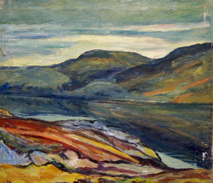 Oil painting of mountain landscape by Glyuk Gavriil Martynovich