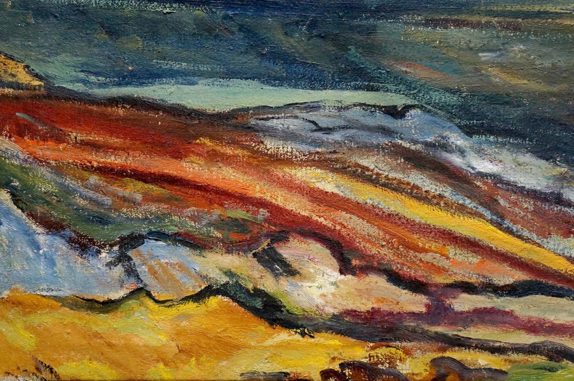 Oil painting of rolling hills by Glyuk Gavriil Martynovich
