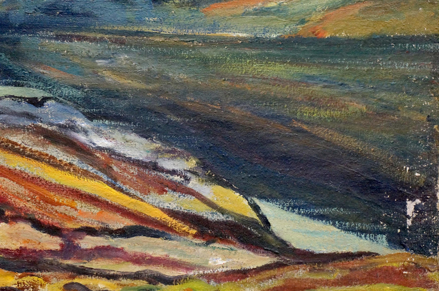 Oil painting of rugged mountain coastal landscape by Glyuk Gavriil Martynovich