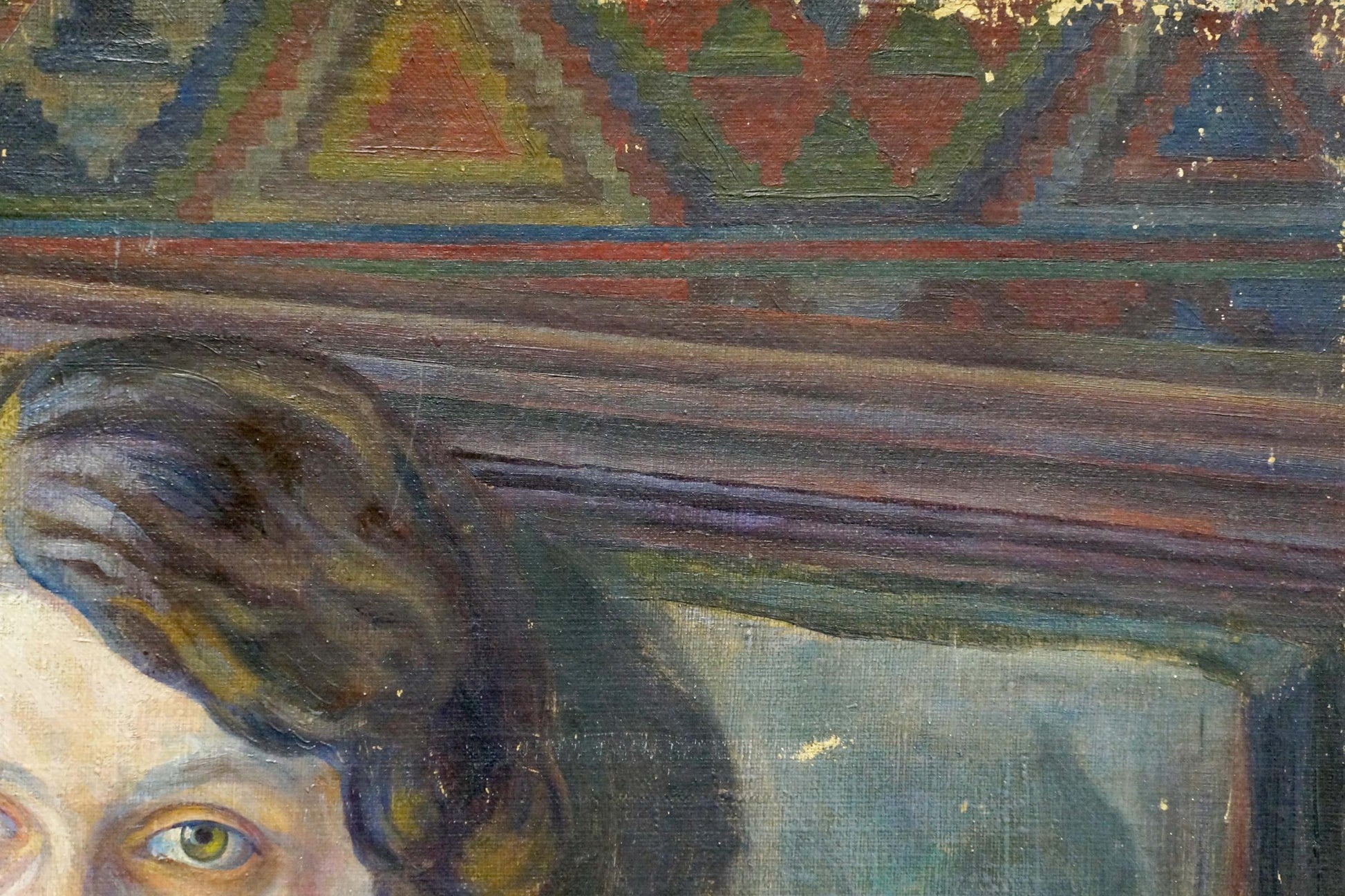 Oil painting of mothers portrait by Eremin Boris Alexandrovich, close-up face
